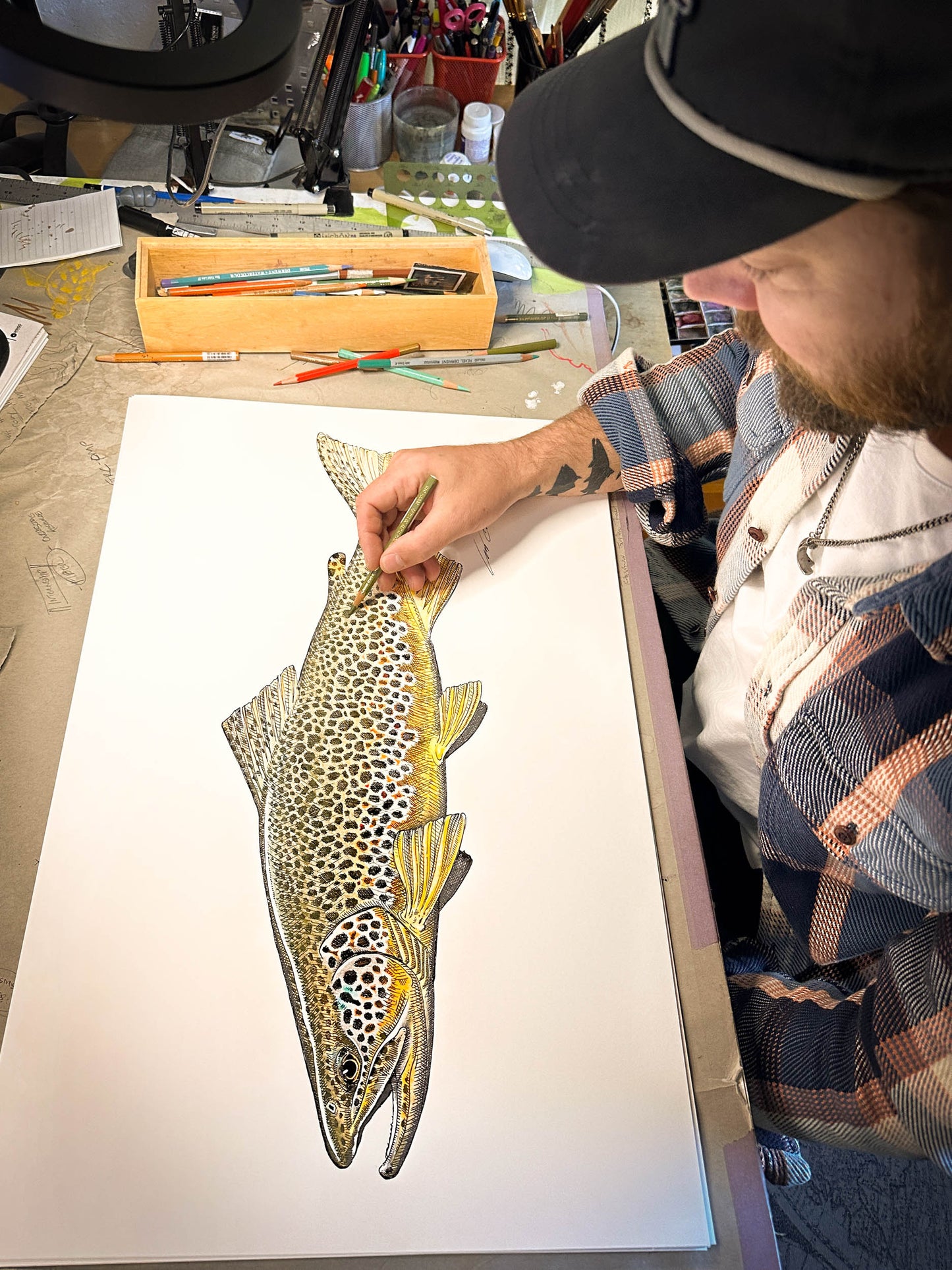 Limited Brown Trout Fine Art Print - Individually Colored & Numbered
